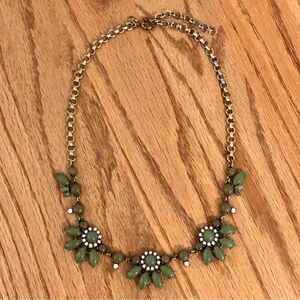 J.Crew | Faux Jade Floral Statement Necklace | 24” Adjustable